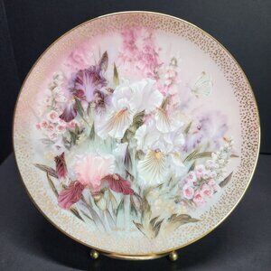 Iris Quartet - Symphony of Shimmering Beauty Series Plate by Lena Liu 1991